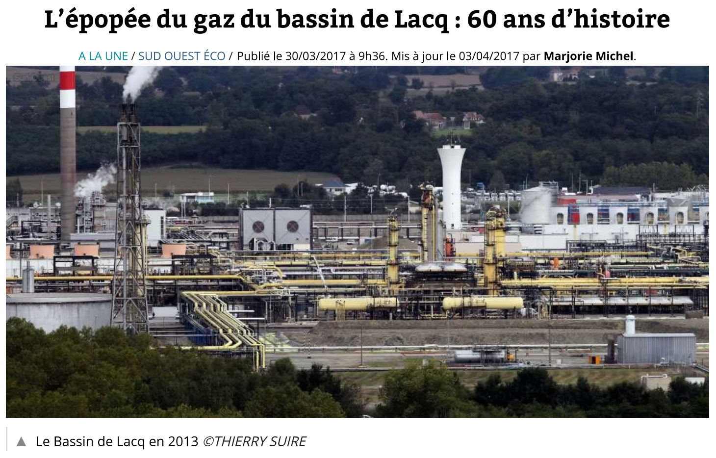 L’épopée du gaz du bassin de Lacq 60 ans d’histoire