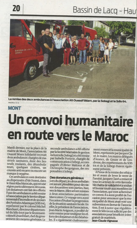 Convoi humanitaire avec SOBEGI