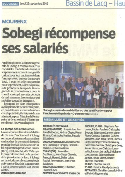 SOBEGI récompense ses salariés