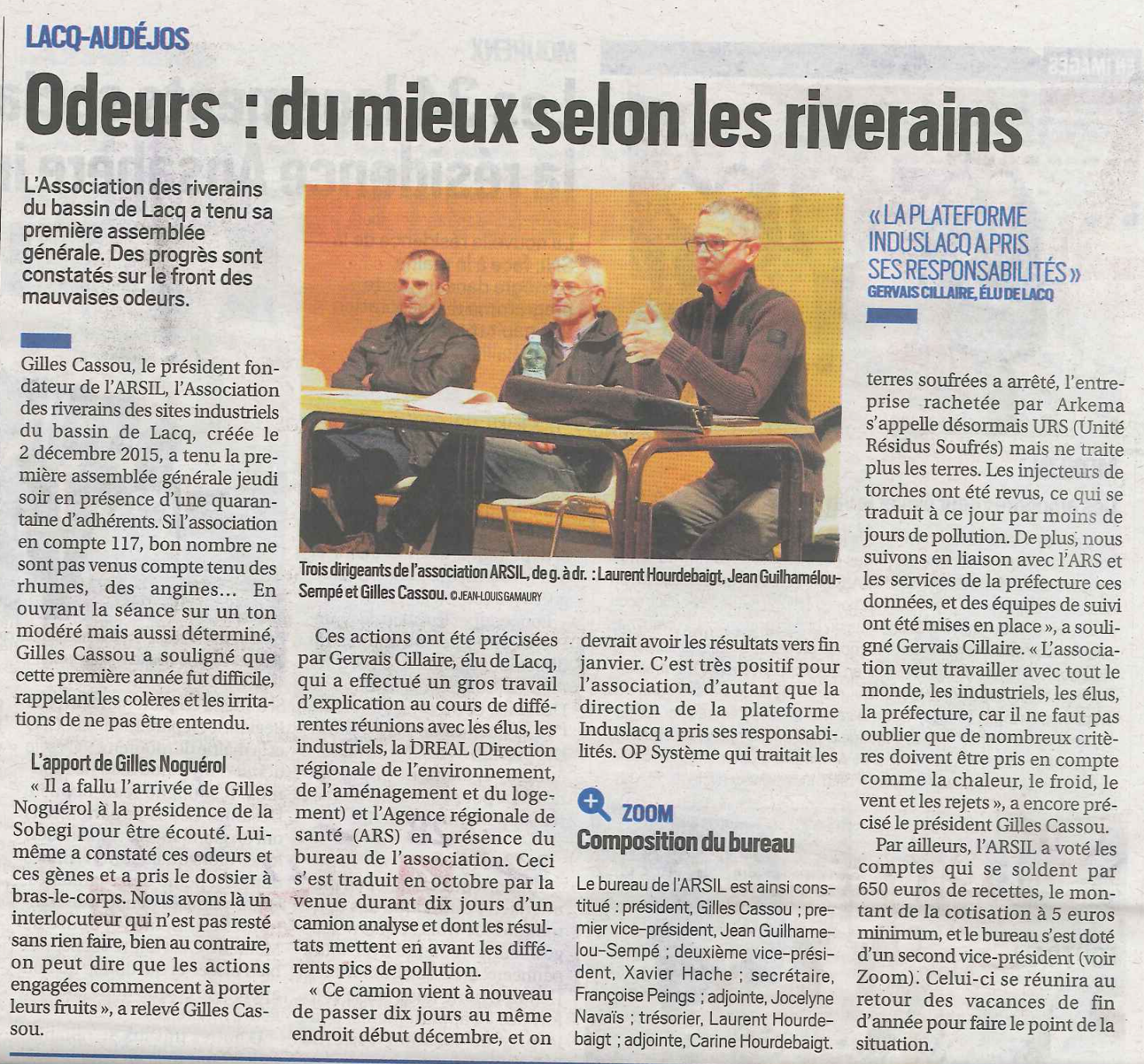 Odeurs du mieux selon les riverains