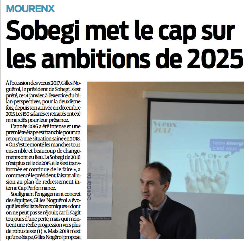 SOBEGI MET LE CAP SUR LES AMBITIONS DE 2015