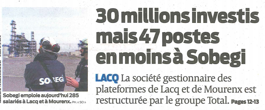 SOBEGI perd 47 postes contre 30M€