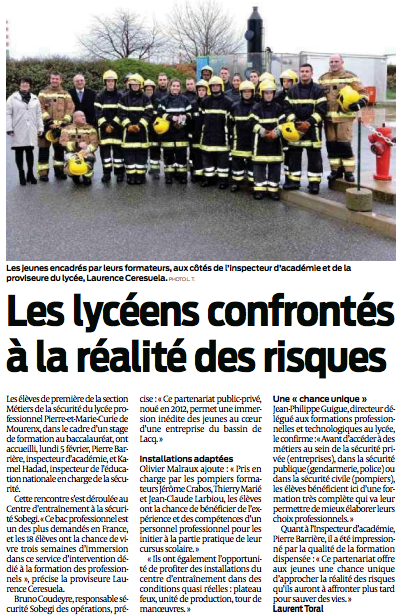 Les lycéens confrontés à la réalité des risques - Sud-Ouest