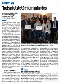 TROISEL et ACTEMIUM récompensés par SOBEGI